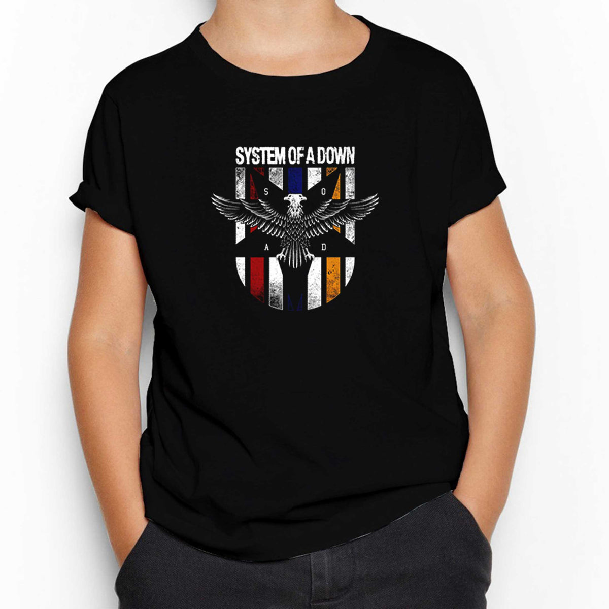 System of a Down Eagle Colors Siyah Çocuk Tişört