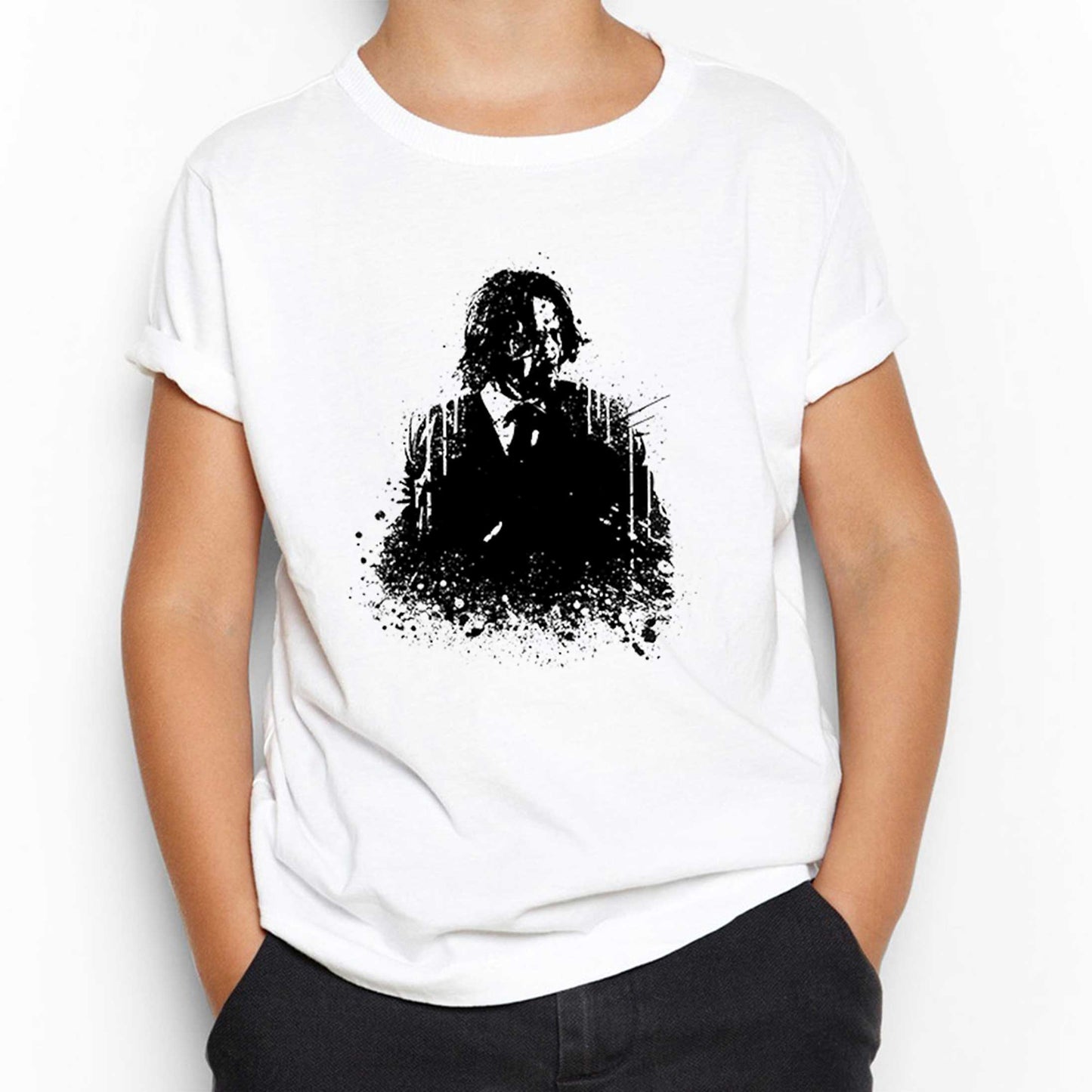 John Wick Chapter Siluet Beyaz Çocuk Tişört