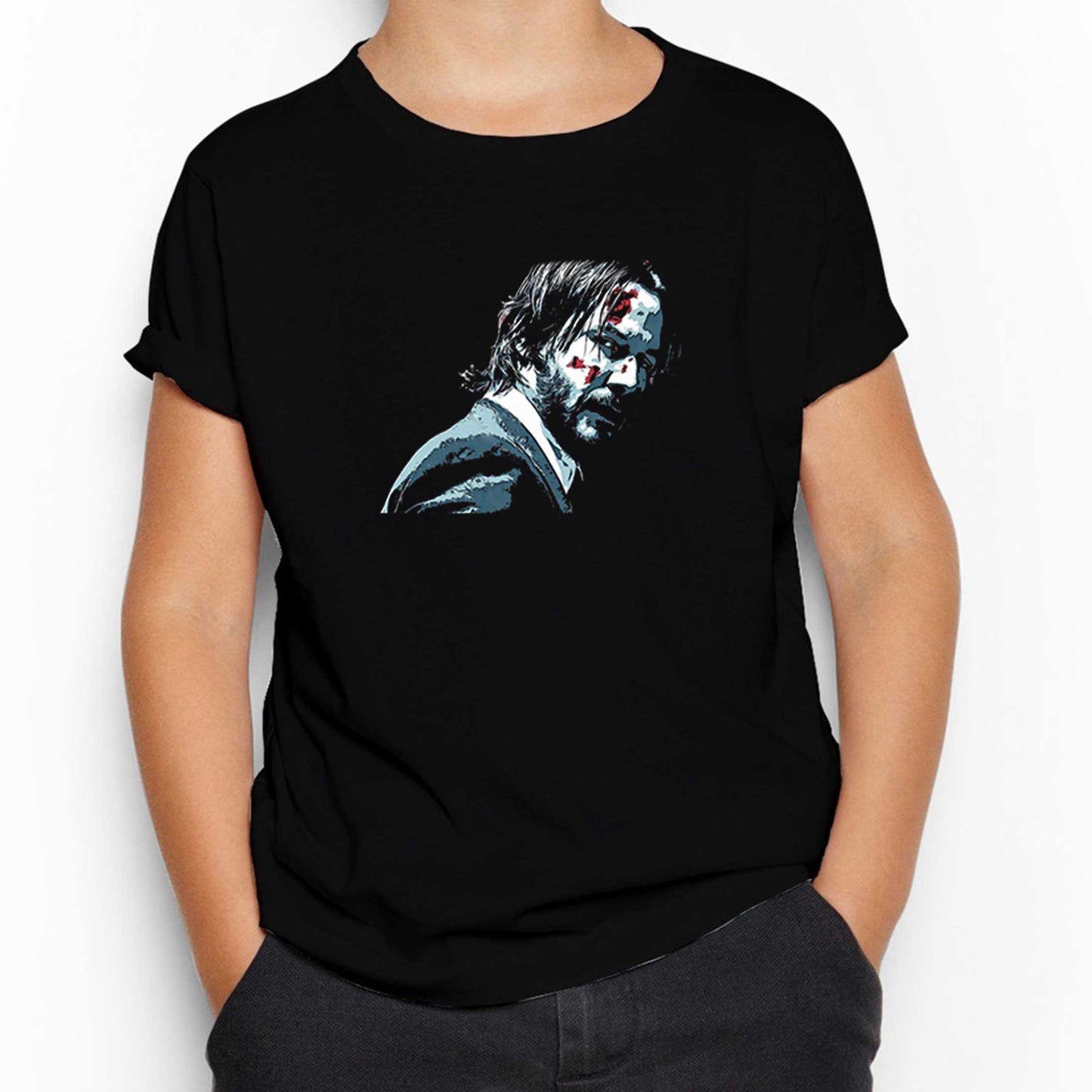 John Wick Face Siyah Çocuk Tişört