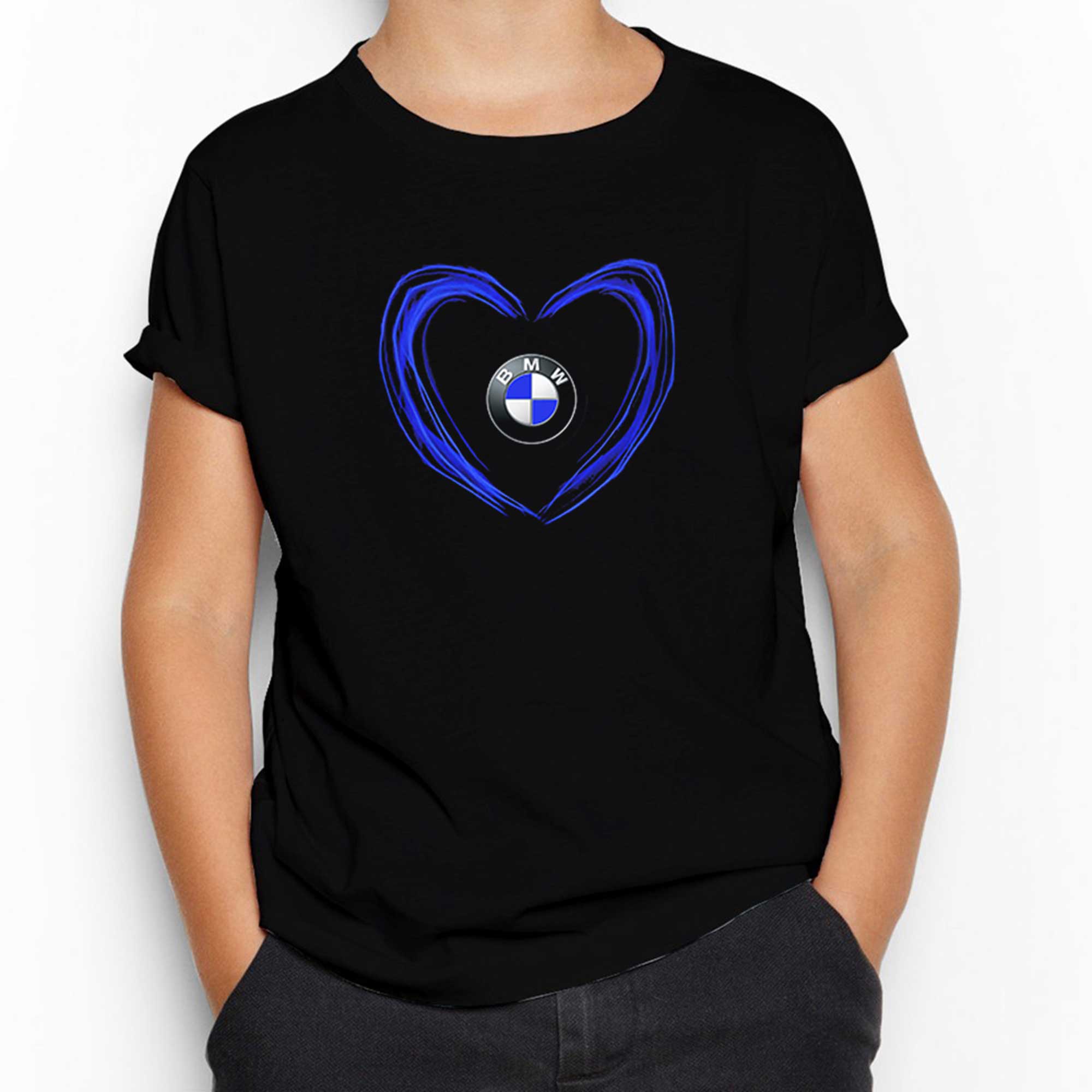 BMW Heart Logo Siyah Çocuk Tişört