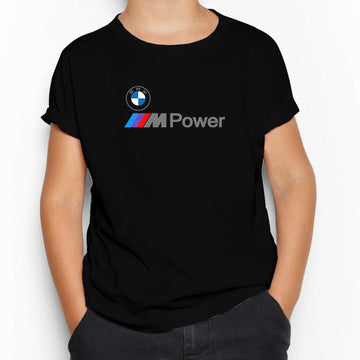 BMW Logo M Power Yazı Siyah Çocuk Tişört