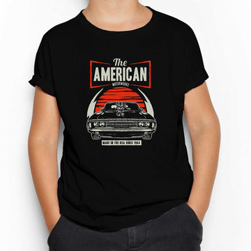 Amerikan Muscle Car Siyah Çocuk Tişört