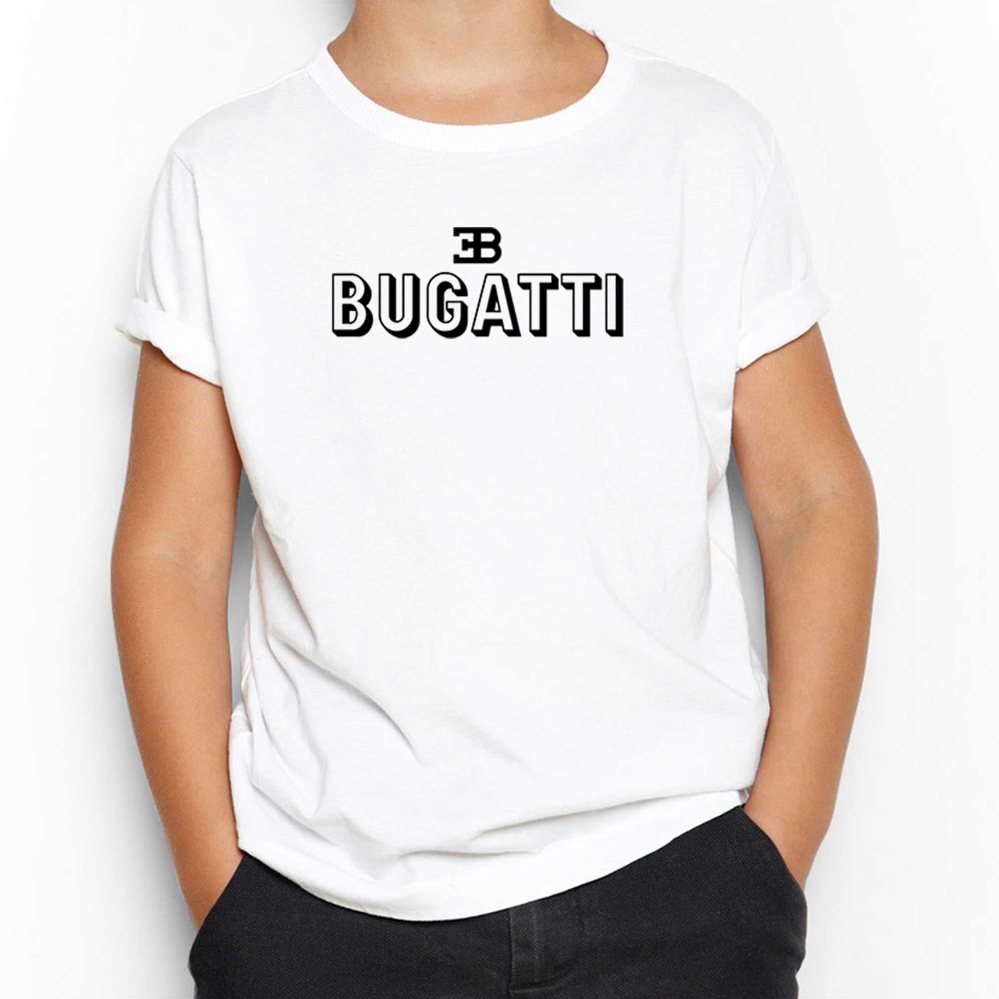 Bugatti Text Beyaz Çocuk Tişört
