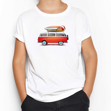 Volkswagen Karavan Holiday Beyaz Çocuk Tişört