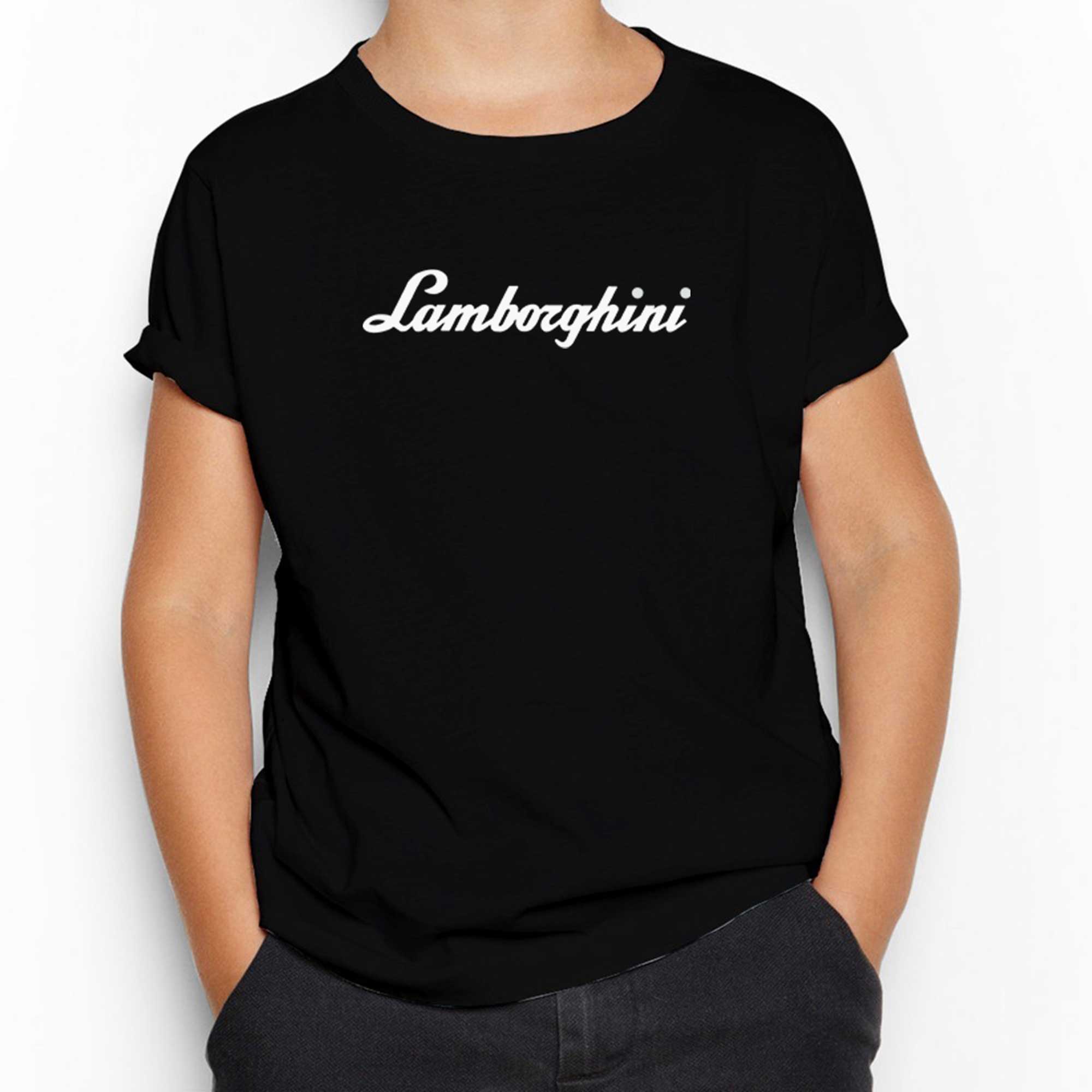 Lamborghini Text Siyah Çocuk Tişört