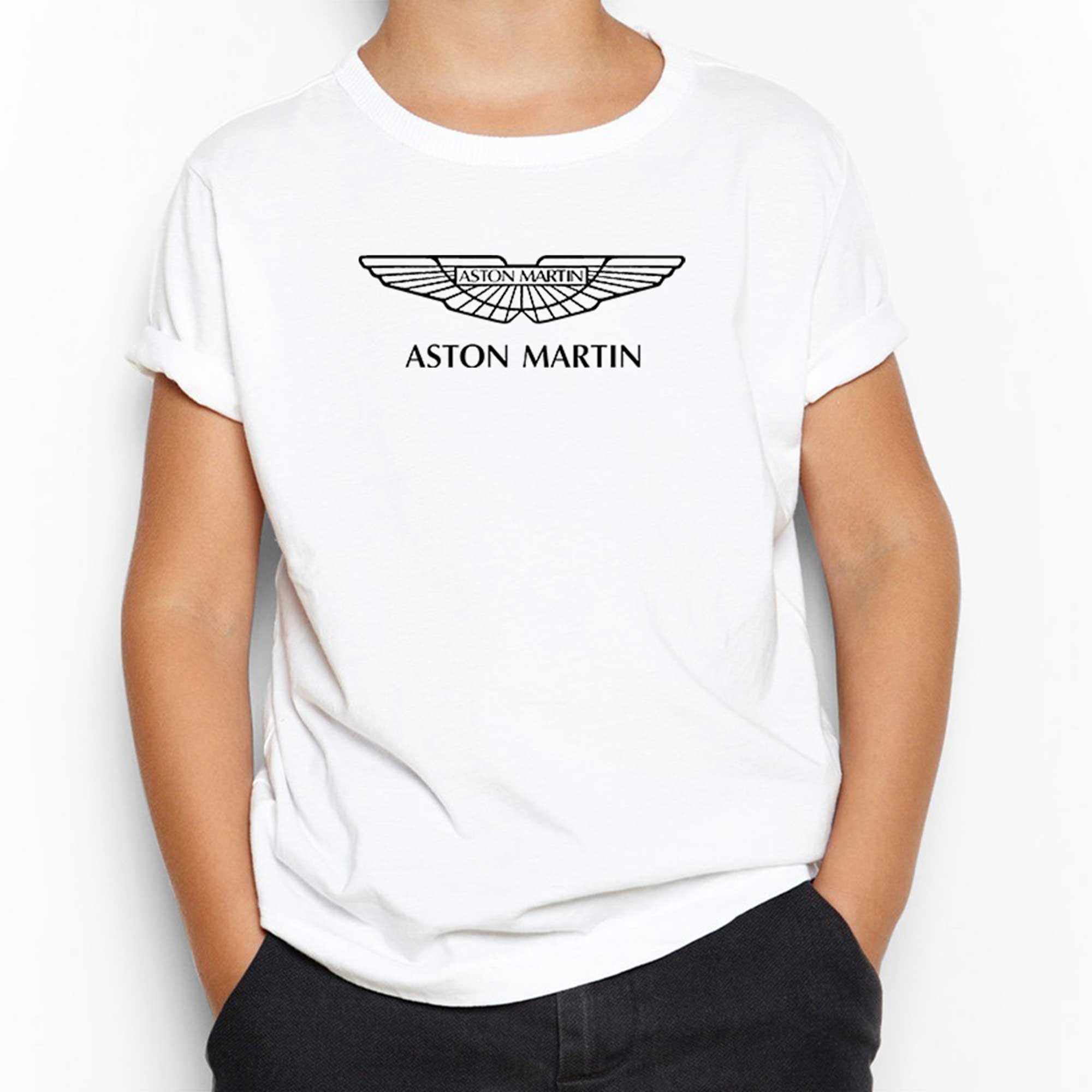 Aston Martin Logo Beyaz Çocuk Tişört