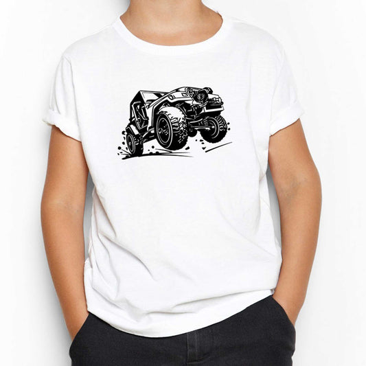 Jeep Off Road Beyaz Çocuk Tişört