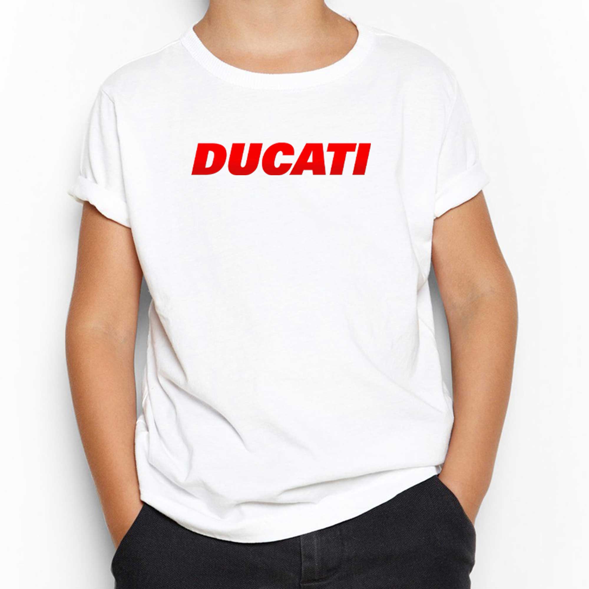 Ducati Red Logo Beyaz Çocuk Tişört