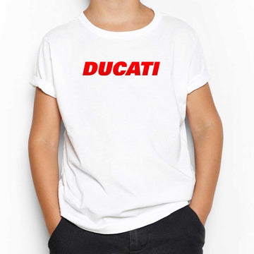 Ducati Red Logo Beyaz Çocuk Tişört