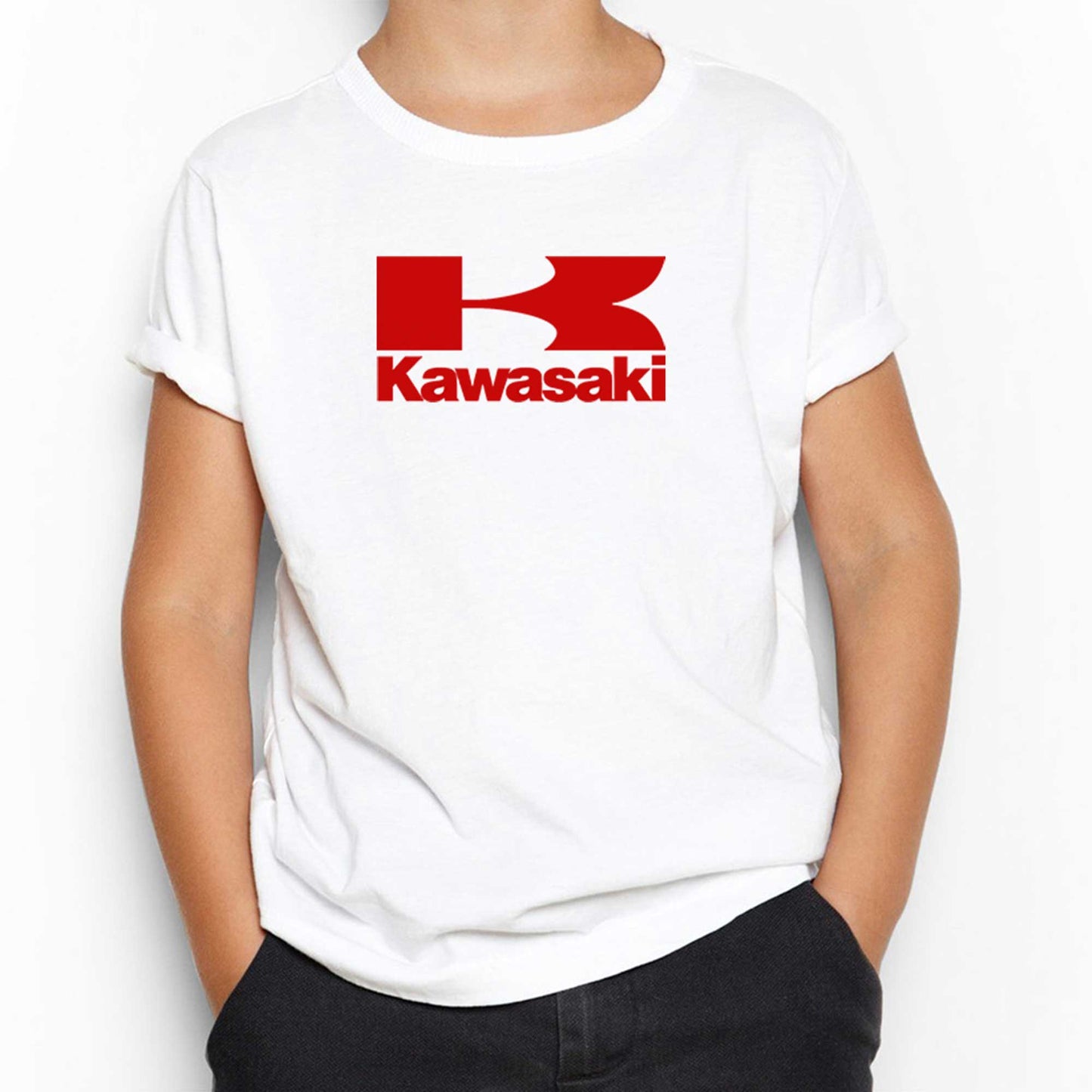 Kawasaki Red Logo Beyaz Çocuk Tişört
