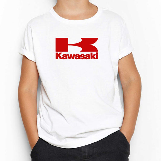 Kawasaki Red Logo Beyaz Çocuk Tişört