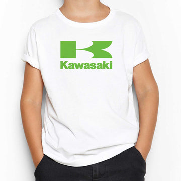 Kawasaki Yeşil Logo Beyaz Çocuk Tişört