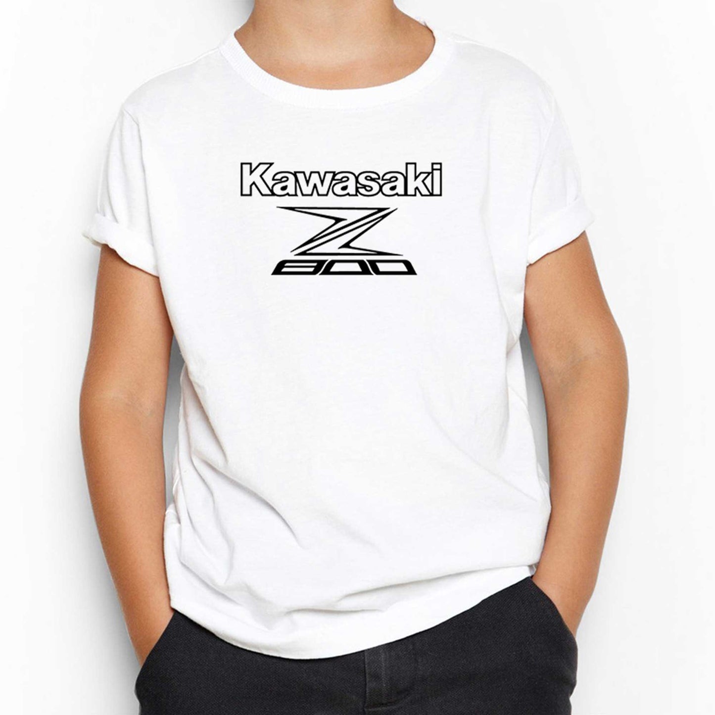 Kawasaki Z800 Text Beyaz Çocuk Tişört