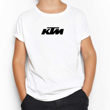 KTM Motorcycle Black Logo Beyaz Çocuk Tişört