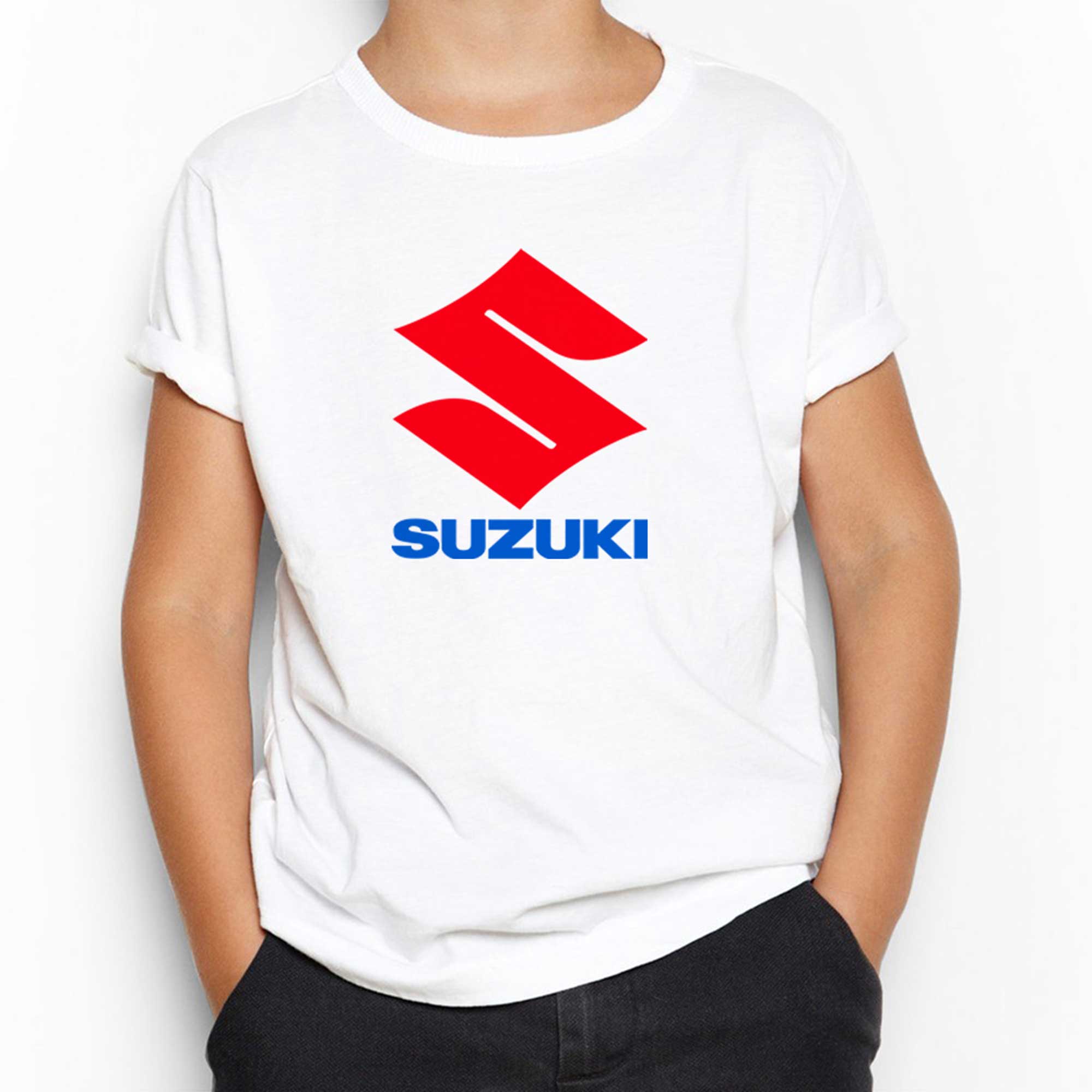 Suzuki Logo Text Beyaz Çocuk Tişört