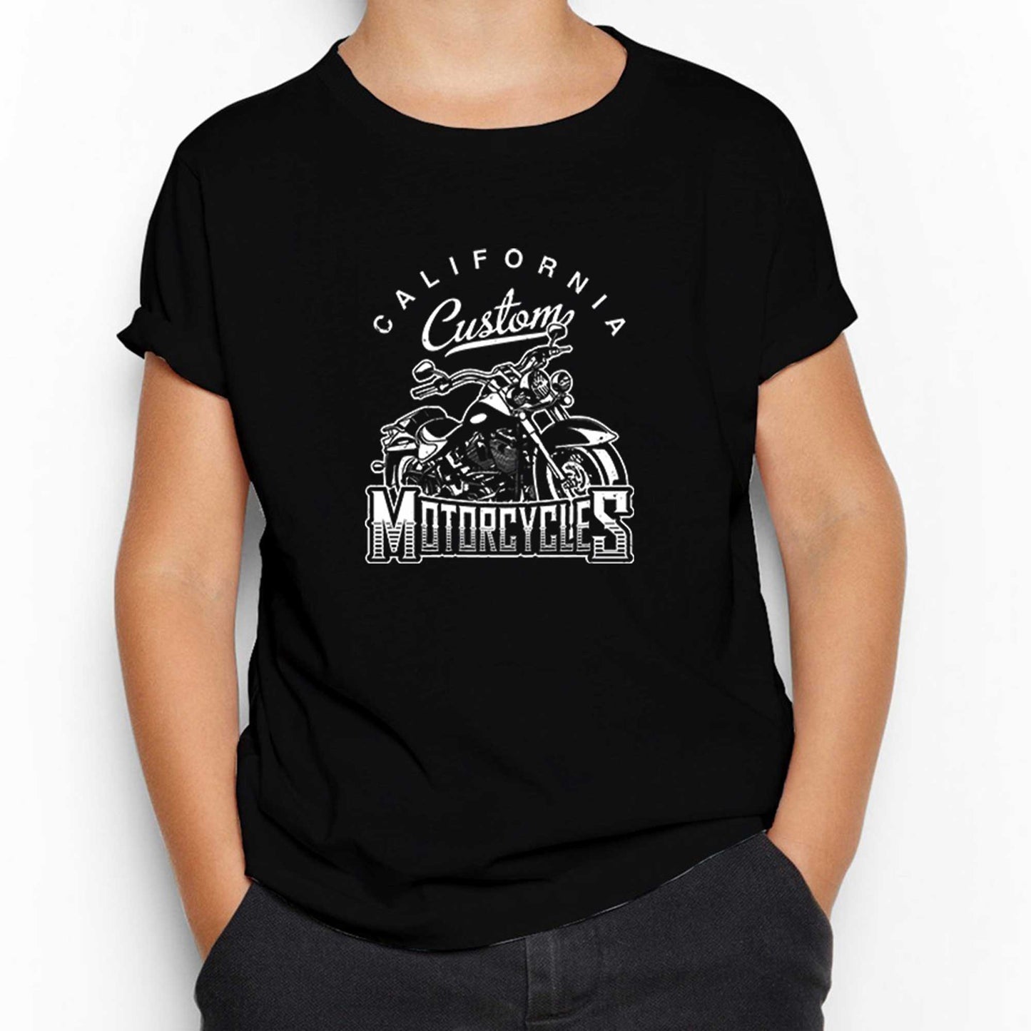 California Custom Motorcycles Siyah Çocuk Tişört