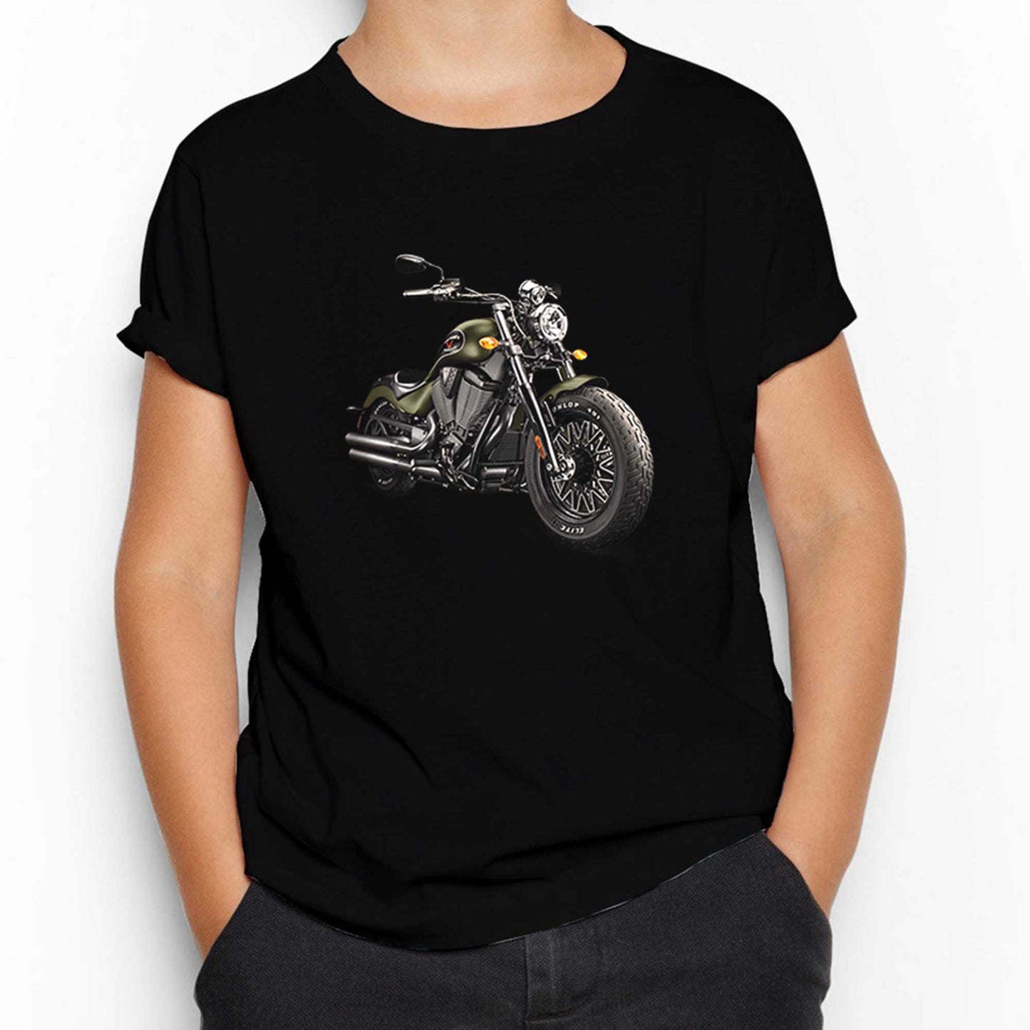 Kruvazör Motosiklet Siyah Çocuk Tişört