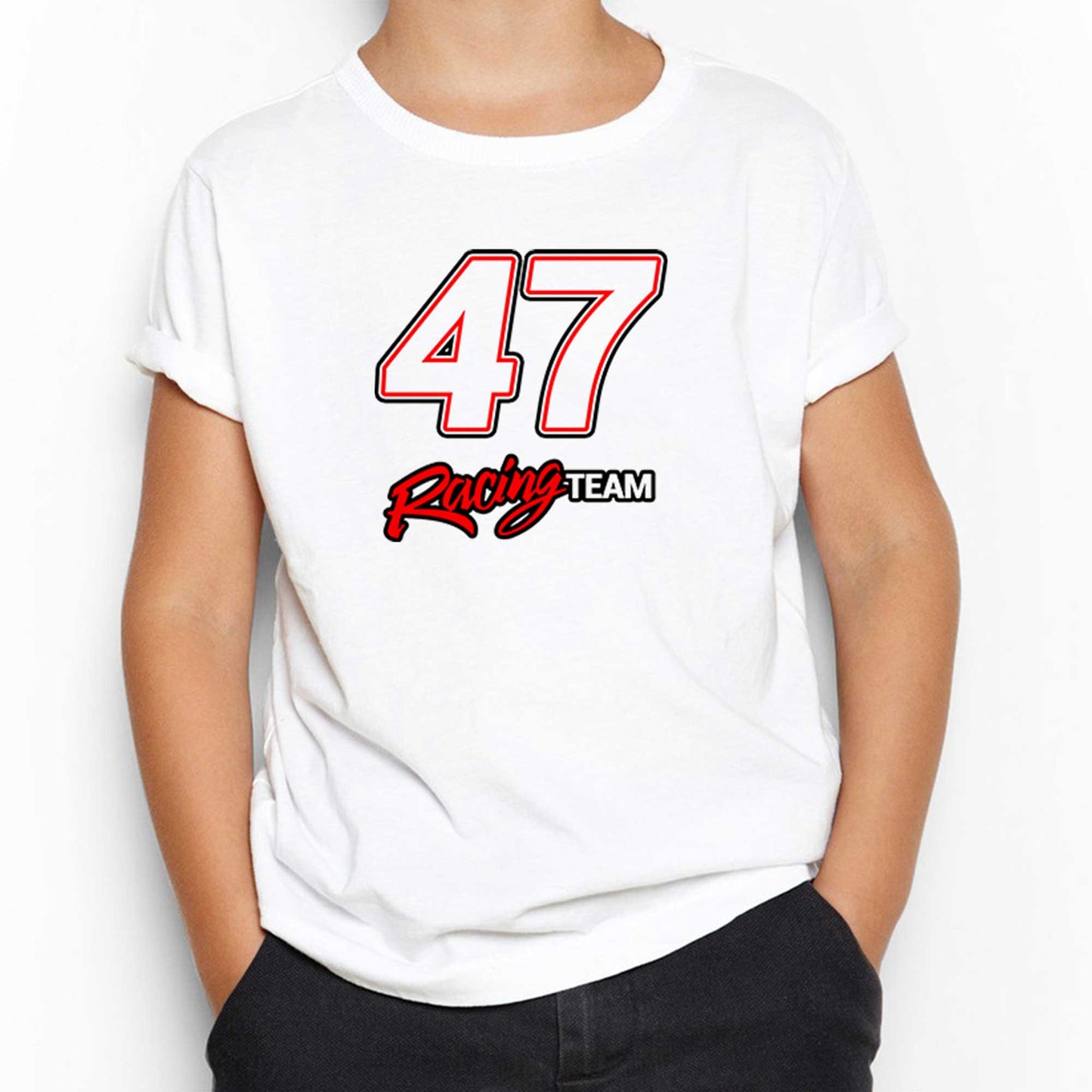 Moto 47 Racing Team Beyaz Çocuk Tişört