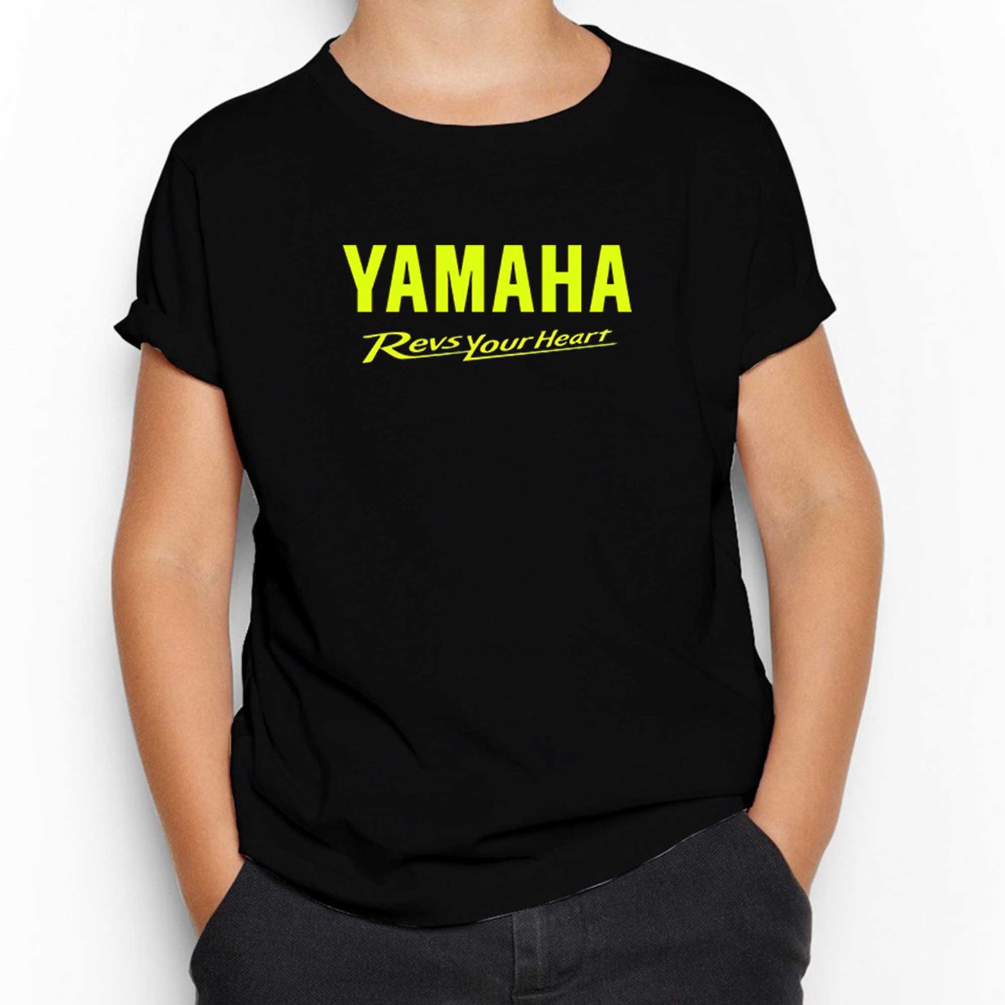 Yamaha Revs Your Heart Siyah Çocuk Tişört