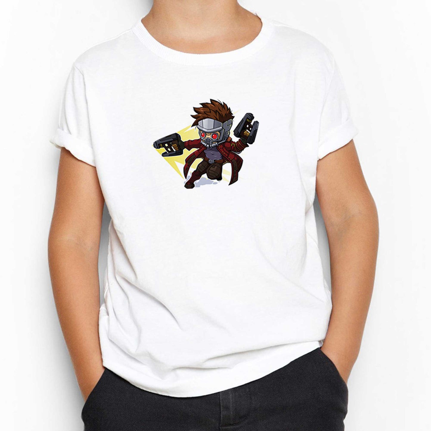Galaksinin Koruyucuları Peter Quill Cartoon Beyaz Çocuk Tişört