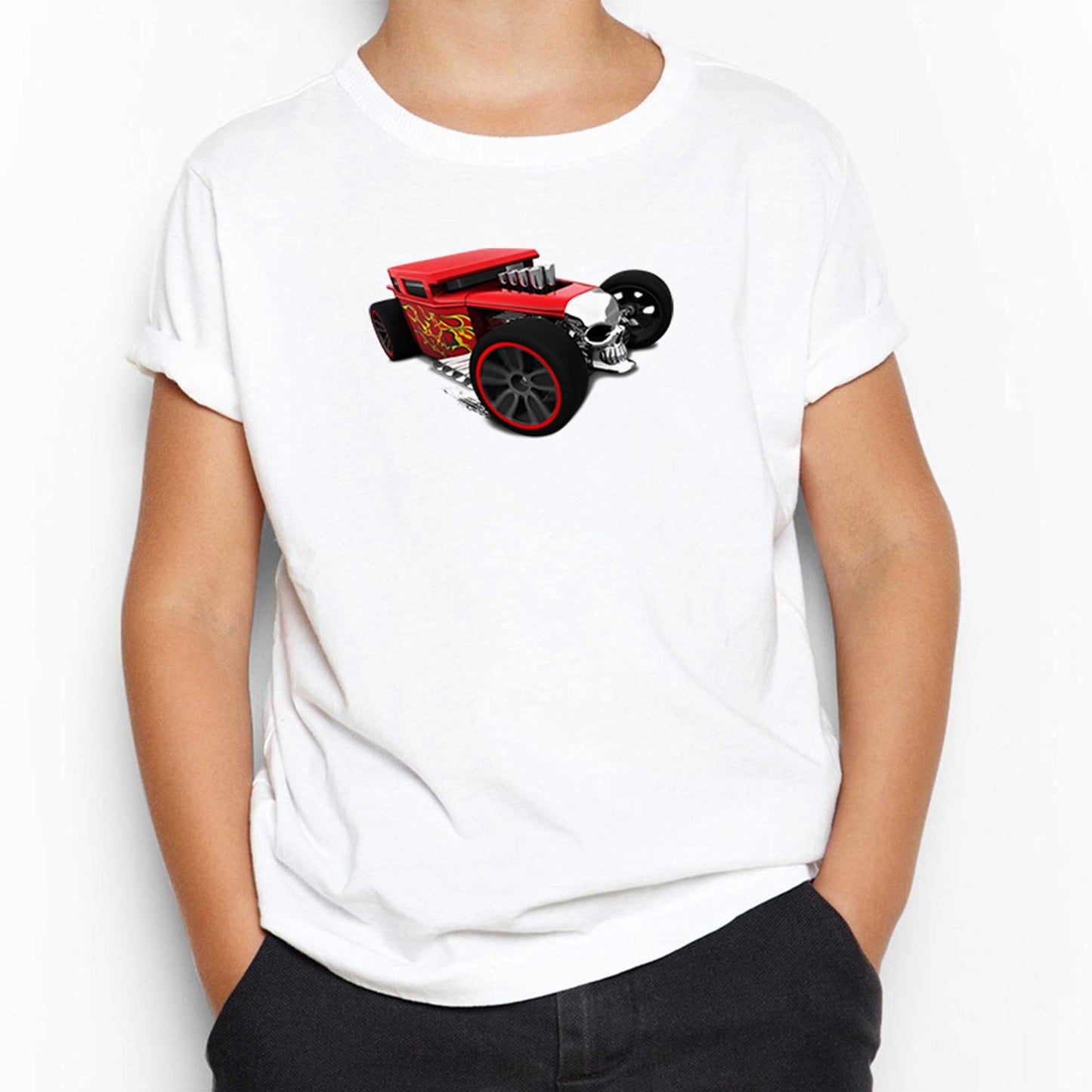 HOT WHEELS Skull Car Beyaz Çocuk Tişört