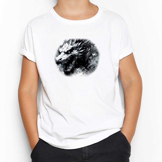 Dragon Pencil Drawing Beyaz Çocuk Tişört