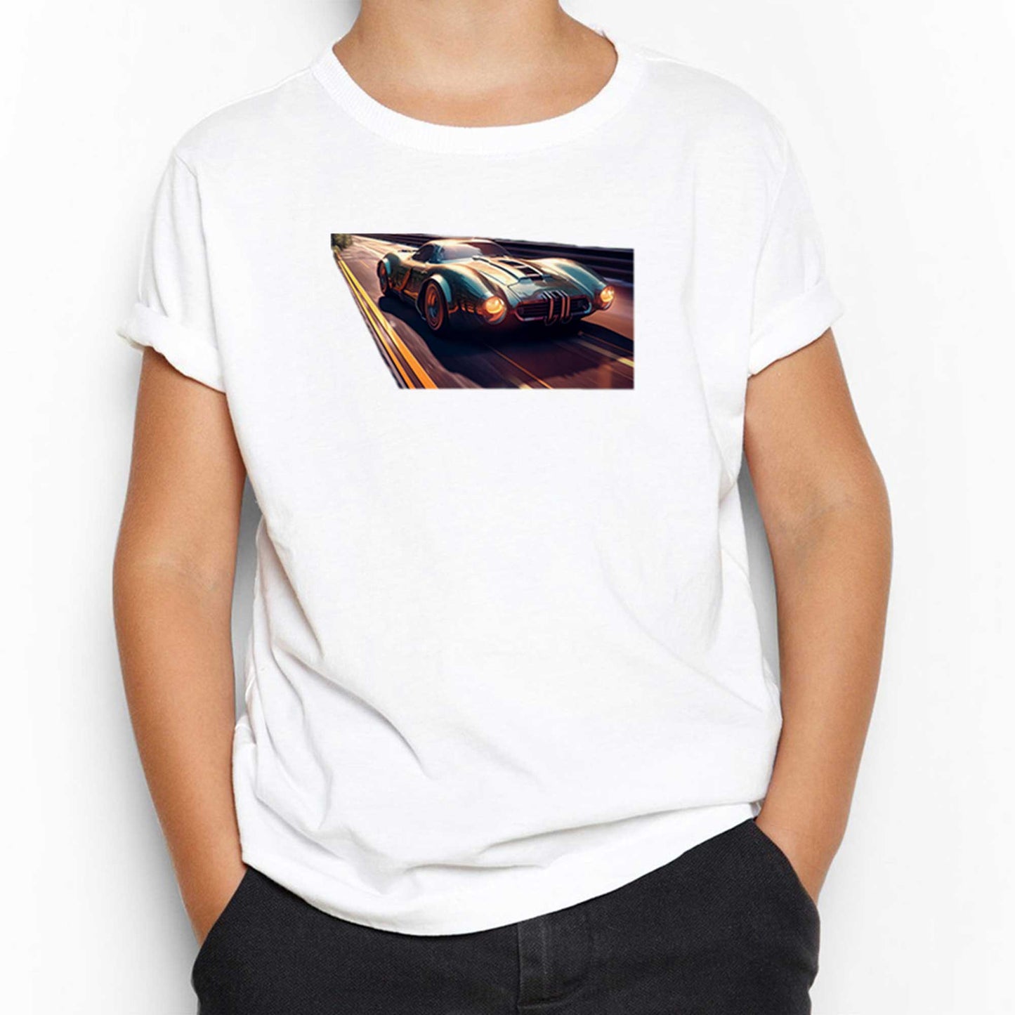 Driving A Car Beyaz Çocuk Tişört