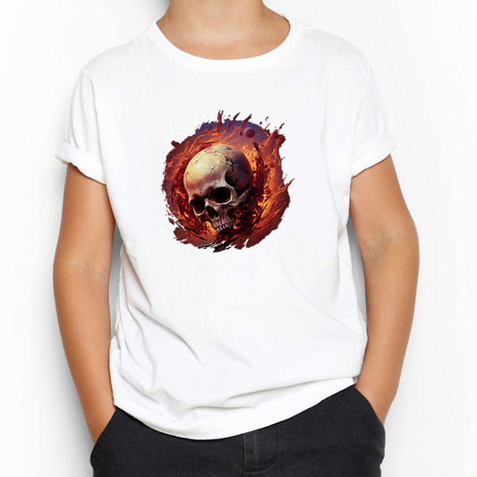 Skull Planet Beyaz Çocuk Tişört