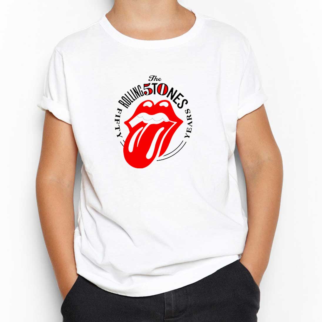 The Rolling Stones 50 Years Beyaz Çocuk Tişört