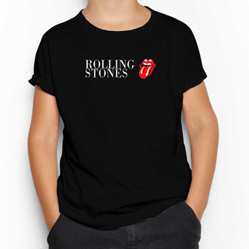 The Rolling Stones Logo Text Siyah Çocuk Tişört