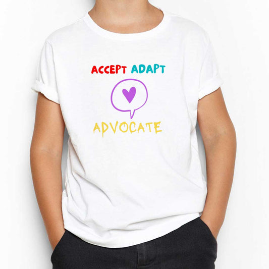 Accept Adapt Advocate Beyaz Çocuk Tişört