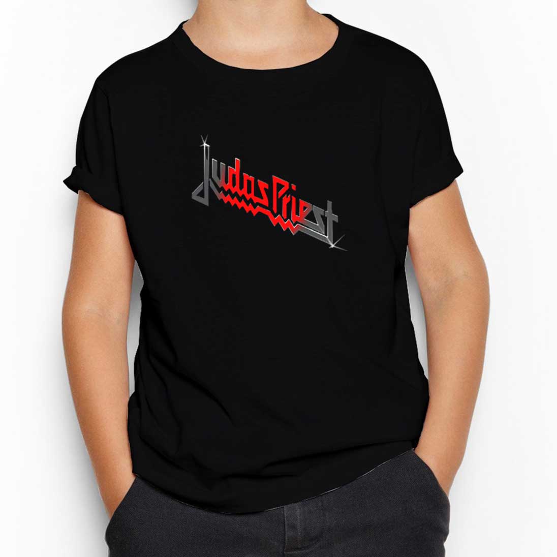 judas Priest Black Red Logo Siyah Çocuk Tişört