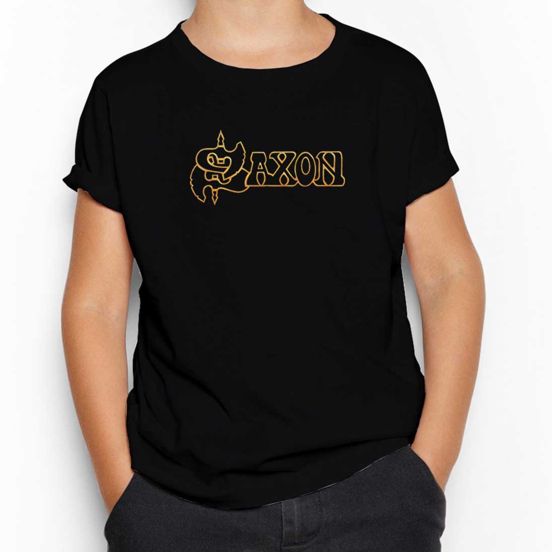 Saxon Gold Logo Siyah Çocuk Tişört