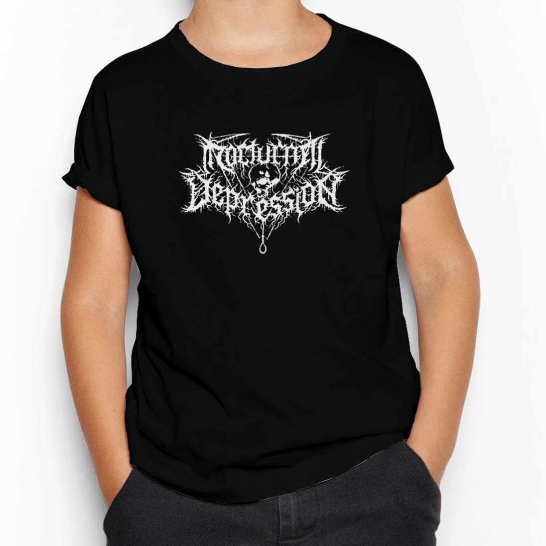 Nocturnal Depression Logo Siyah Çocuk Tişört