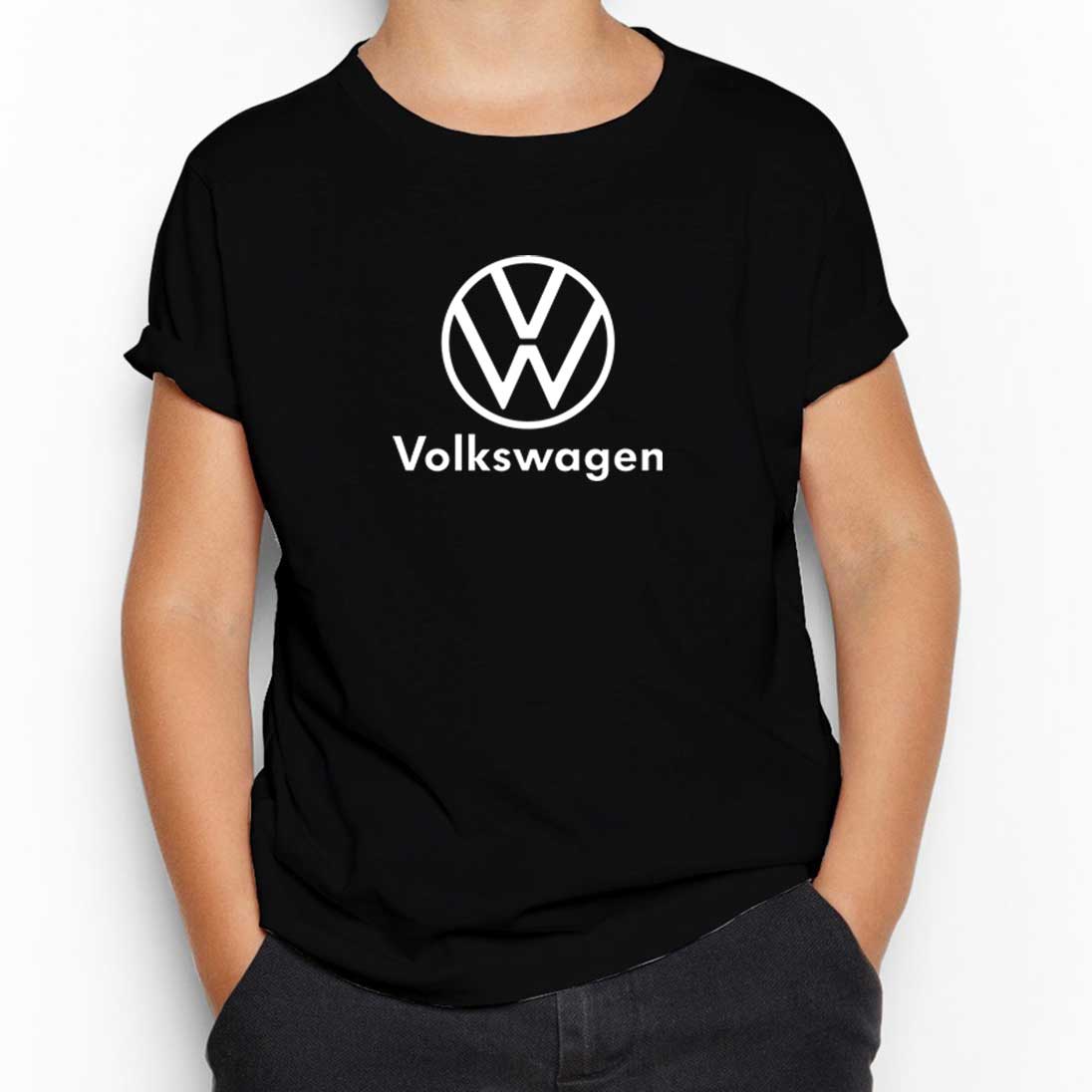 Volkswagen New Logo Text Siyah Çocuk Tişört