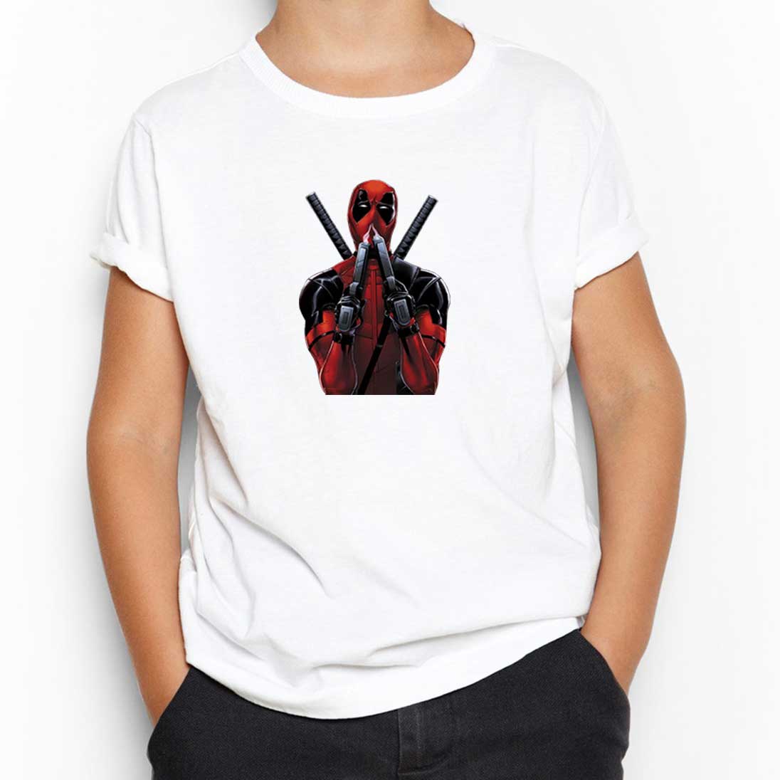 Deadpool Guns Beyaz Çocuk Tişört