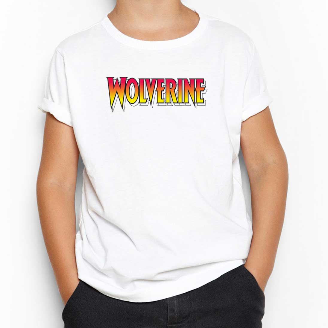 Wolverine Color Text Beyaz Çocuk Tişört