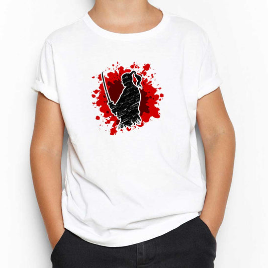 Samurai Öklid Beyaz Çocuk Tişört