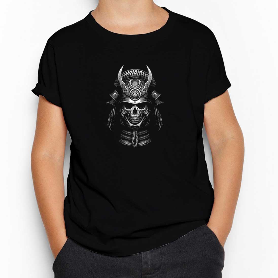 Samurai Skull Siyah Çocuk Tişört