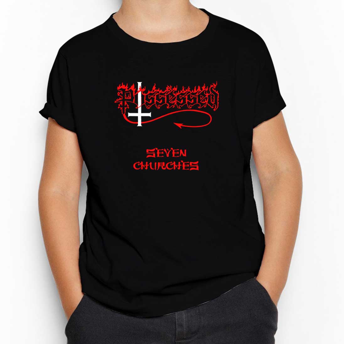 Possessed Seven Churches Siyah Çocuk Tişört