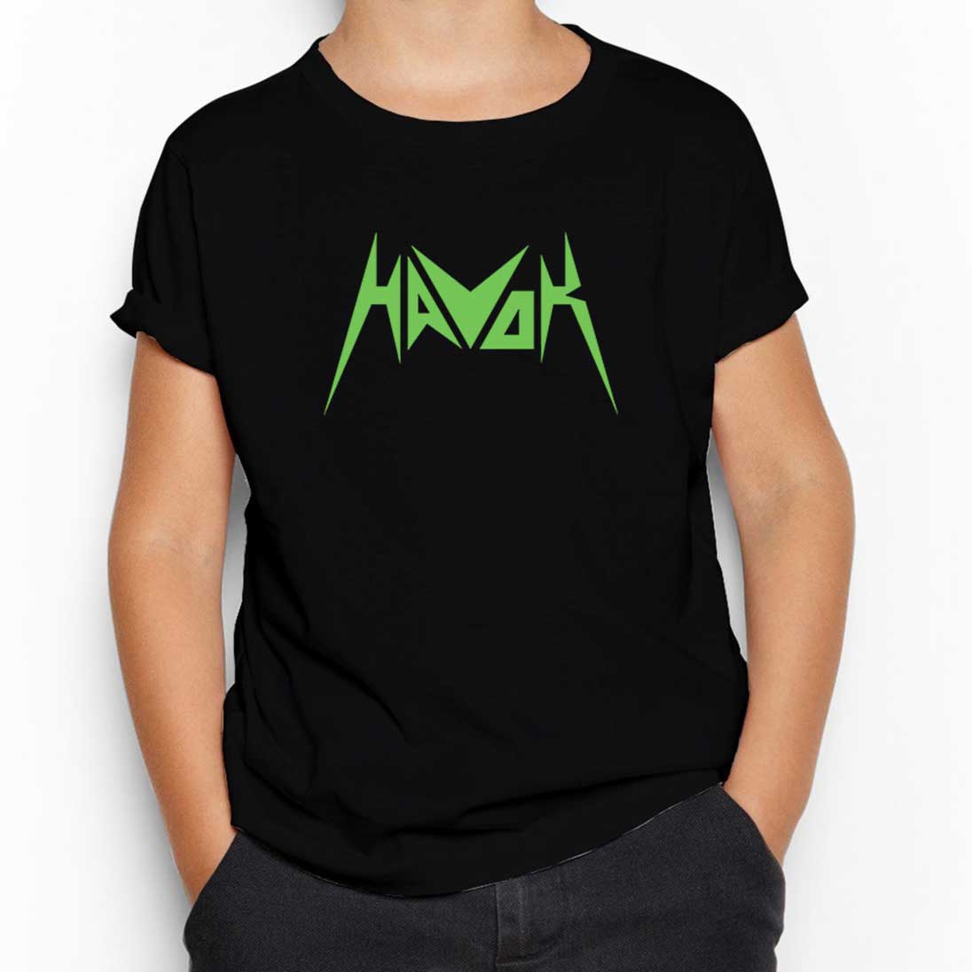 Havok Green Logo Siyah Çocuk Tişört