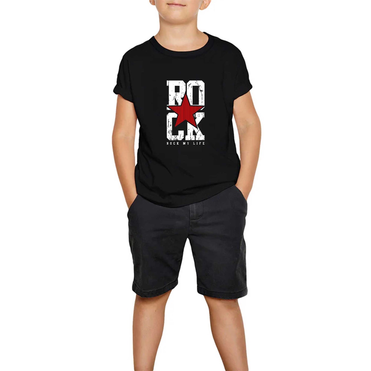 Rock My Life Siyah Çocuk Tişört