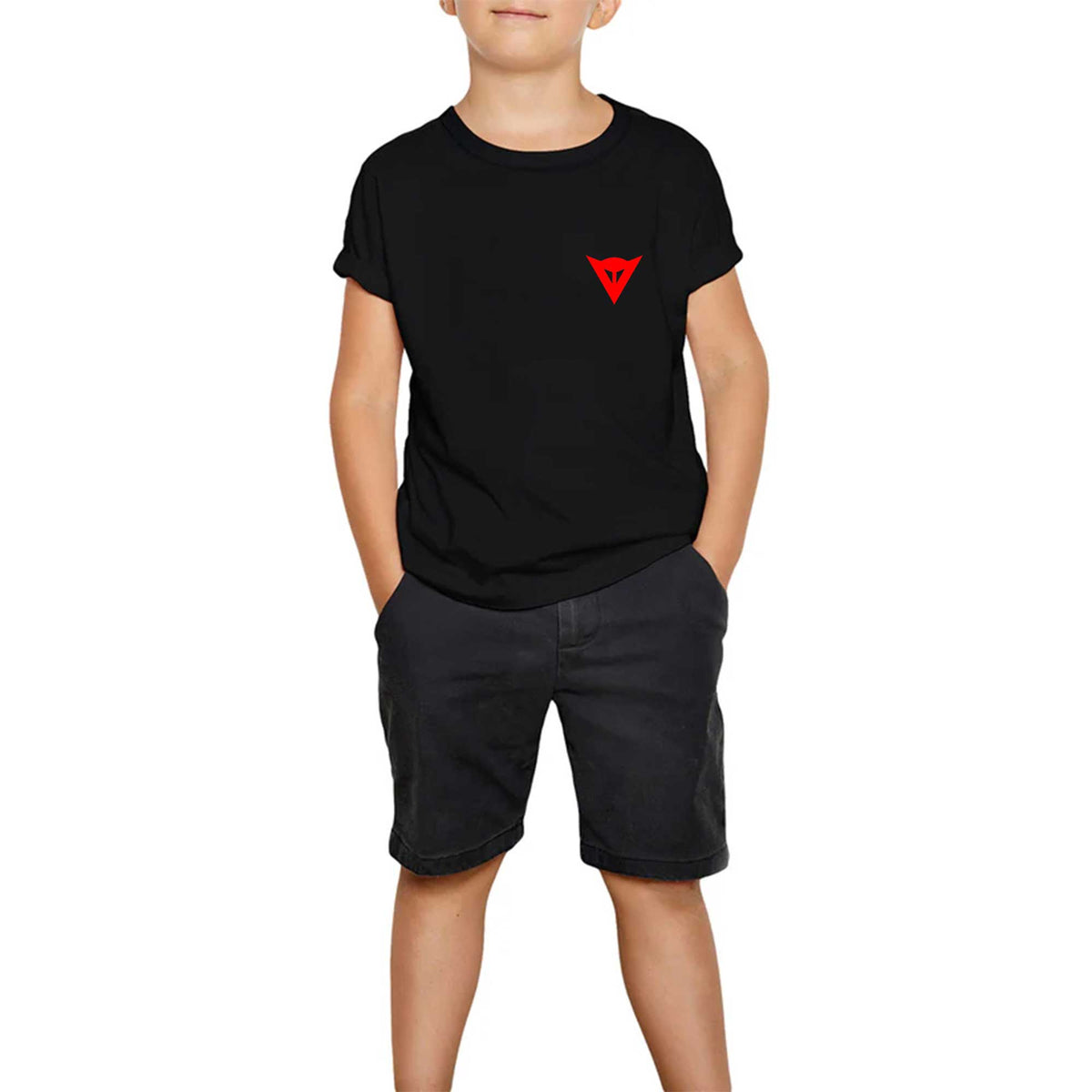 Dainese Red Logo Siyah Çocuk Tişört