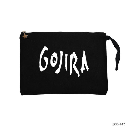 Gojira Logo Siyah Clutch Astarlı Cüzdan / El Çantası