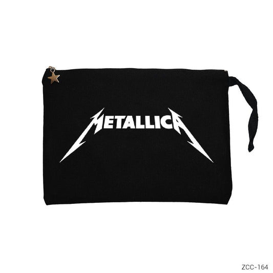 Metallica Classic Logo Siyah Clutch Astarlı Cüzdan / El Çantası