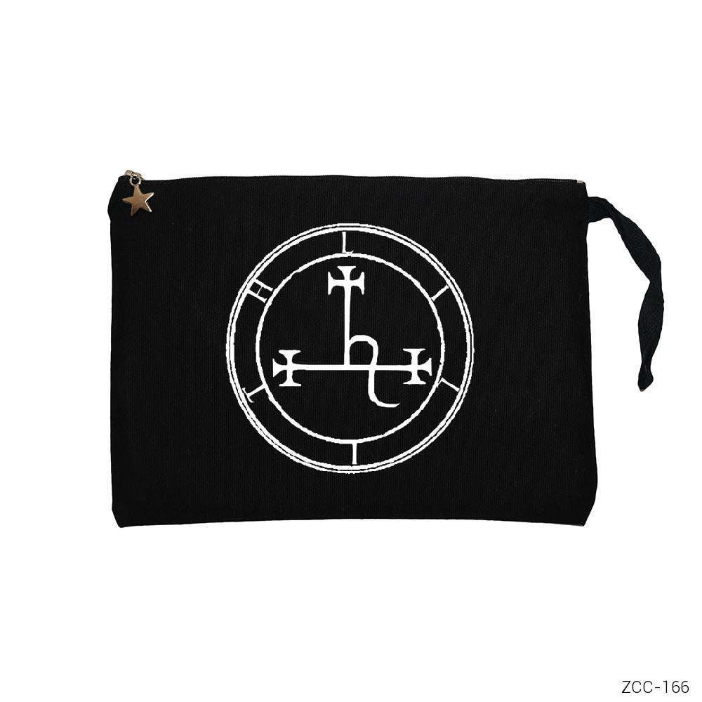 Sigil Of Lilith Siyah Clutch Astarlı Cüzdan / El Çantası