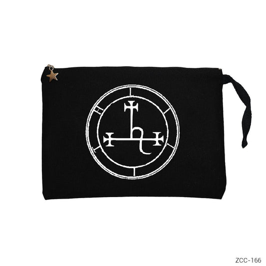 Sigil Of Lilith Siyah Clutch Astarlı Cüzdan / El Çantası