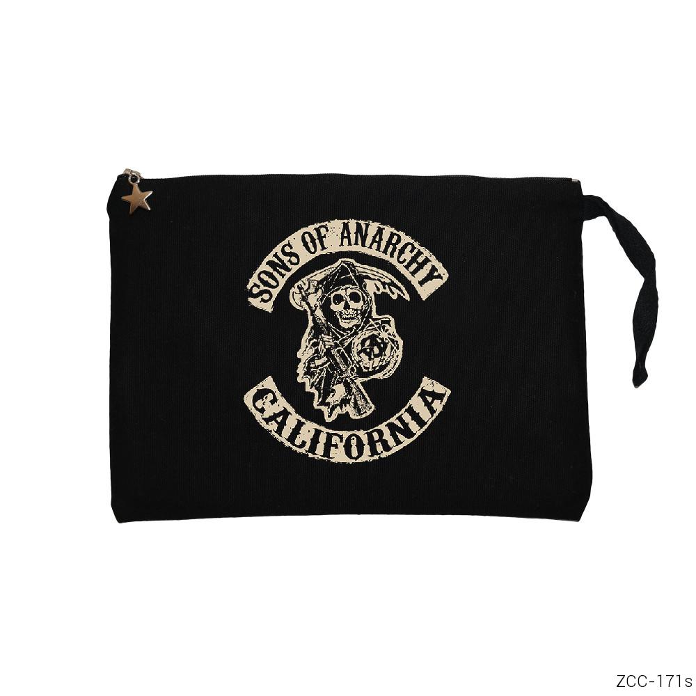 Sons Of Anarchy California Siyah Clutch Astarlı Cüzdan / El Çantası