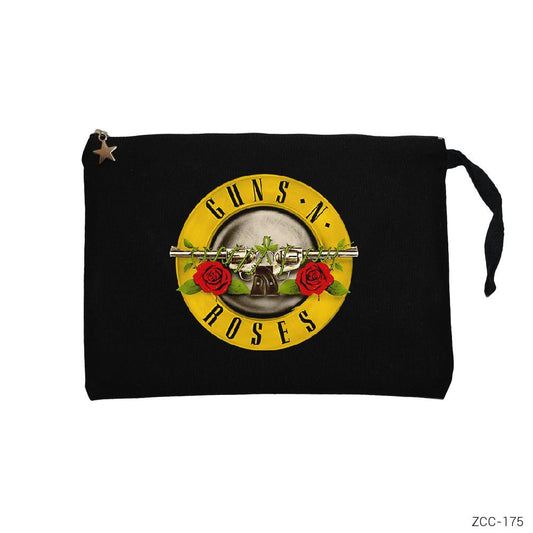 Guns n Roses Siyah Clutch Astarlı Cüzdan / El Çantası