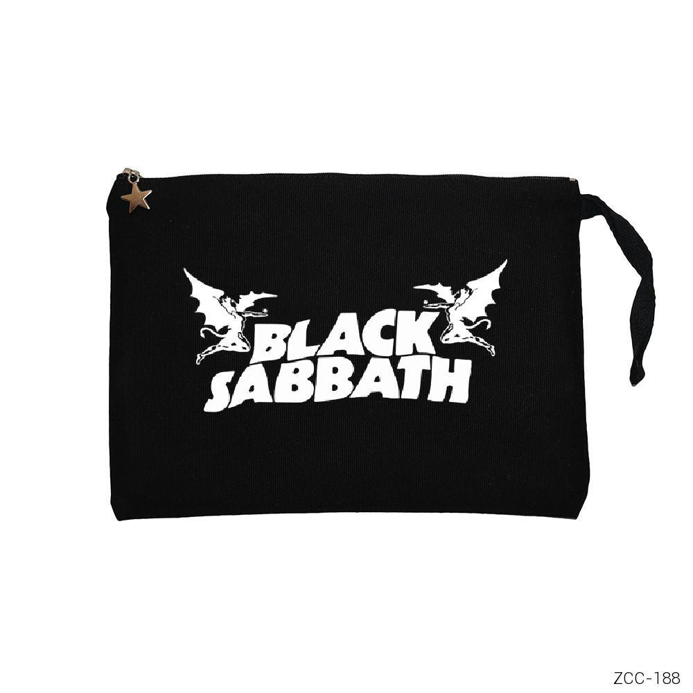 Black Sabbath Siyah Clutch Astarlı Cüzdan / El Çantası